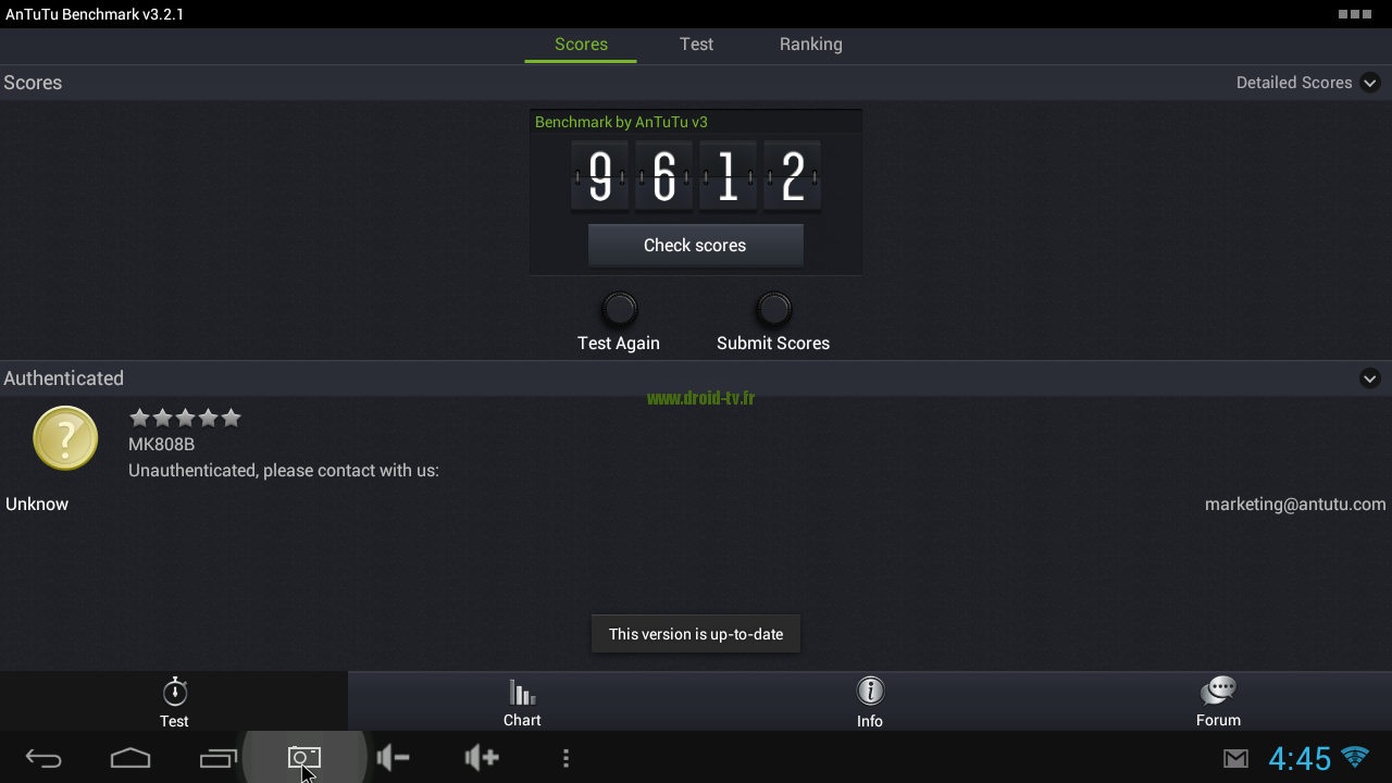 AnTuTu benchmark MK808B Droid-TV.fr