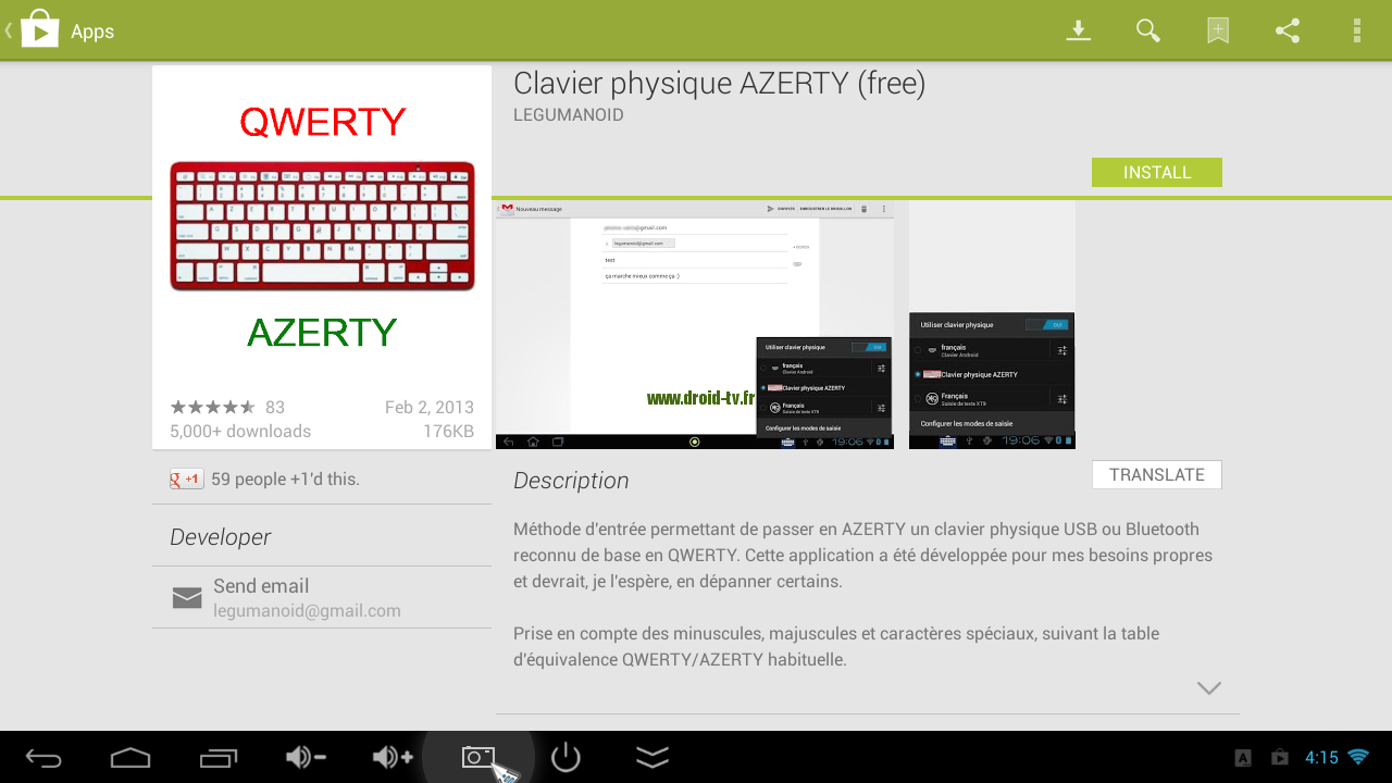 Clavier physique AZERTY