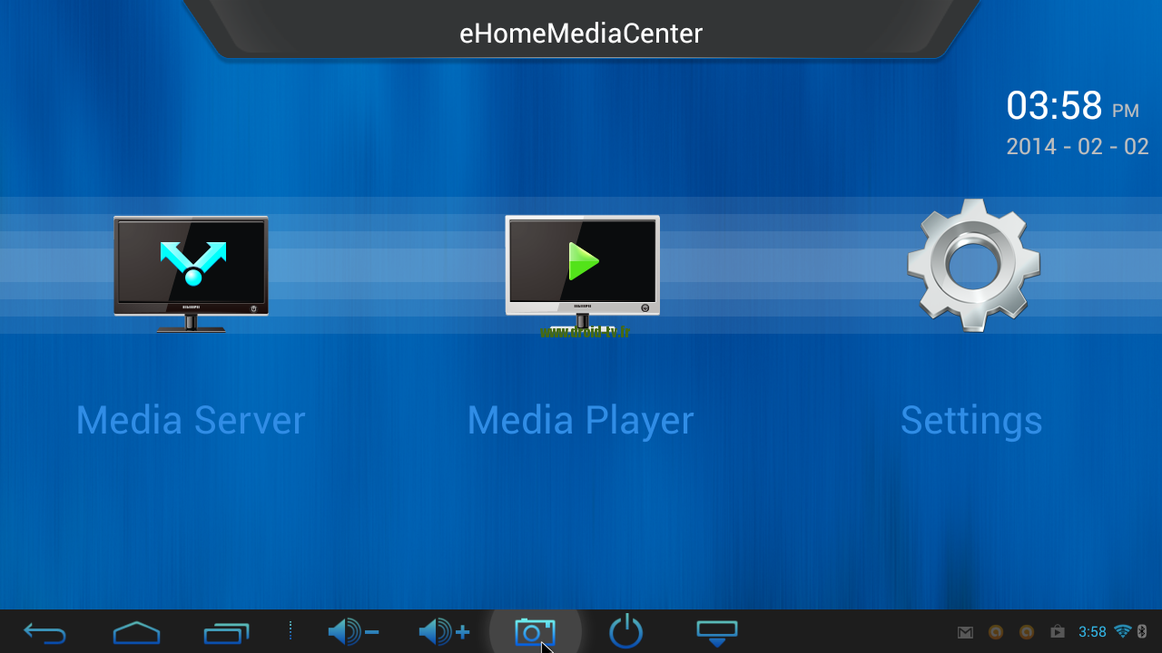eHomeMediaCenter écran principal