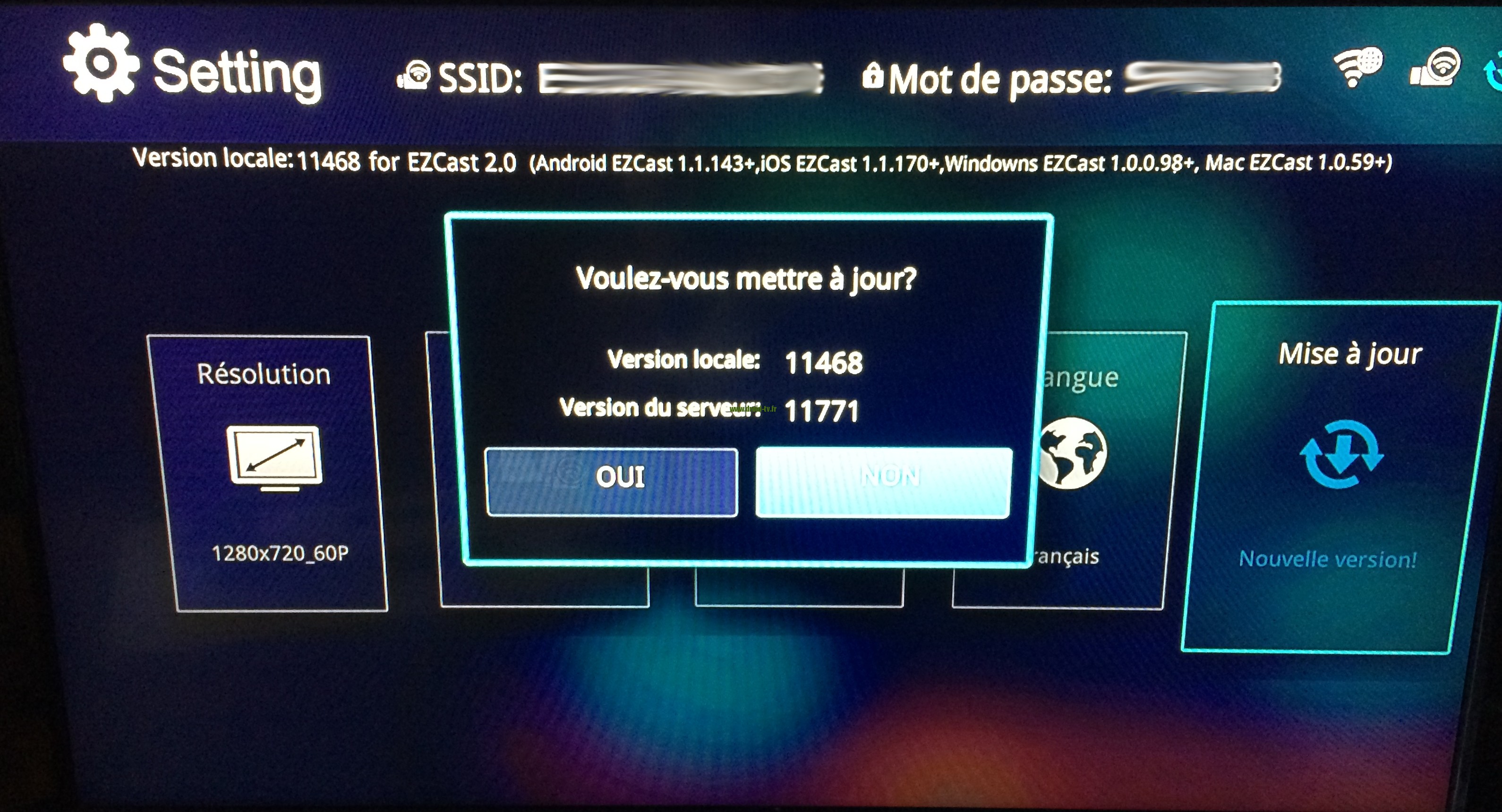 EZcast demande mise à jour Droid-TV.fr