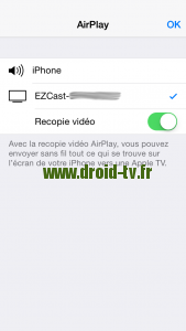 Recopie vidéo EZCast Droid-TV.fr