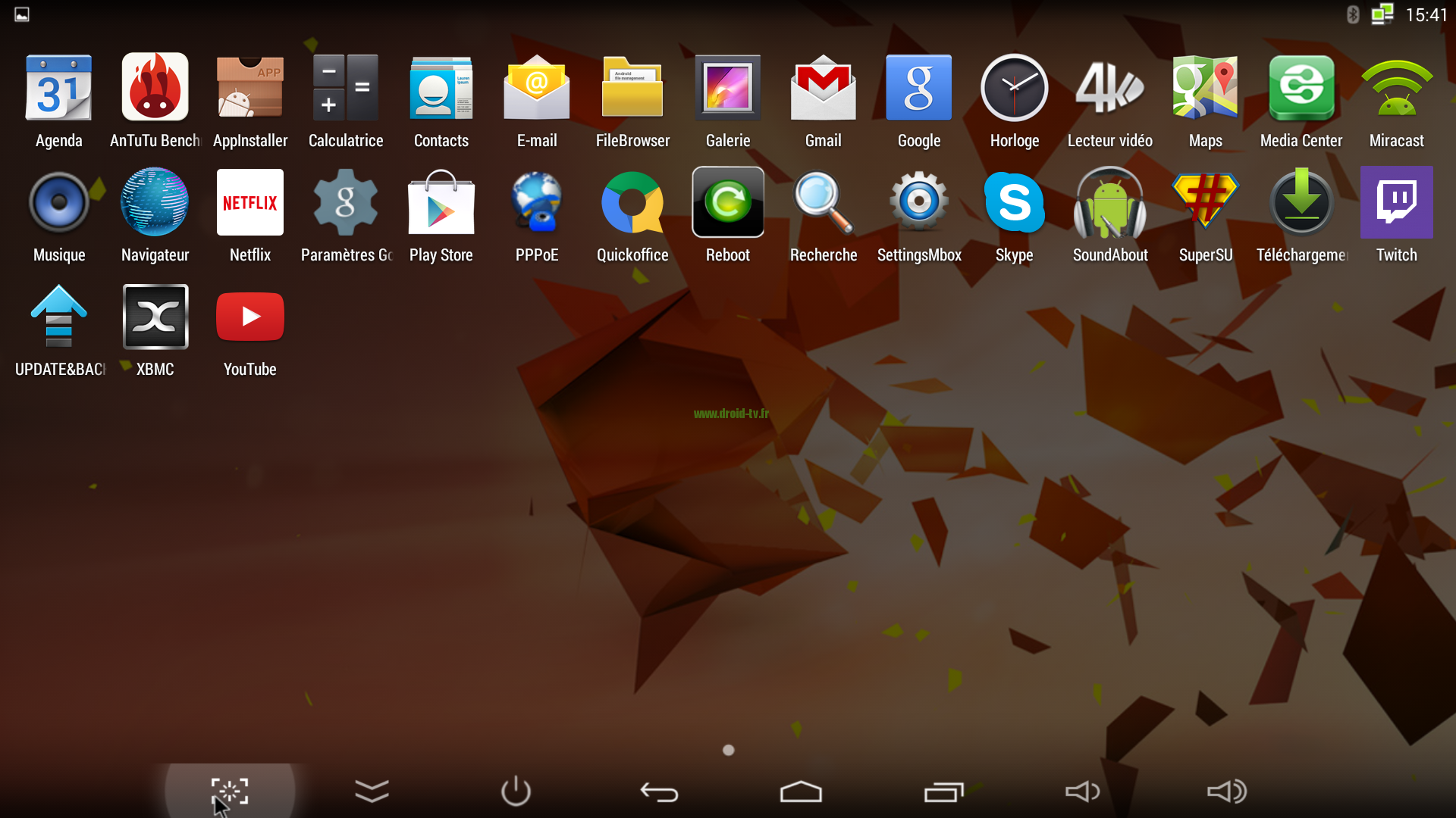 Applications disponibles box Android M8 Droid-TV.fr