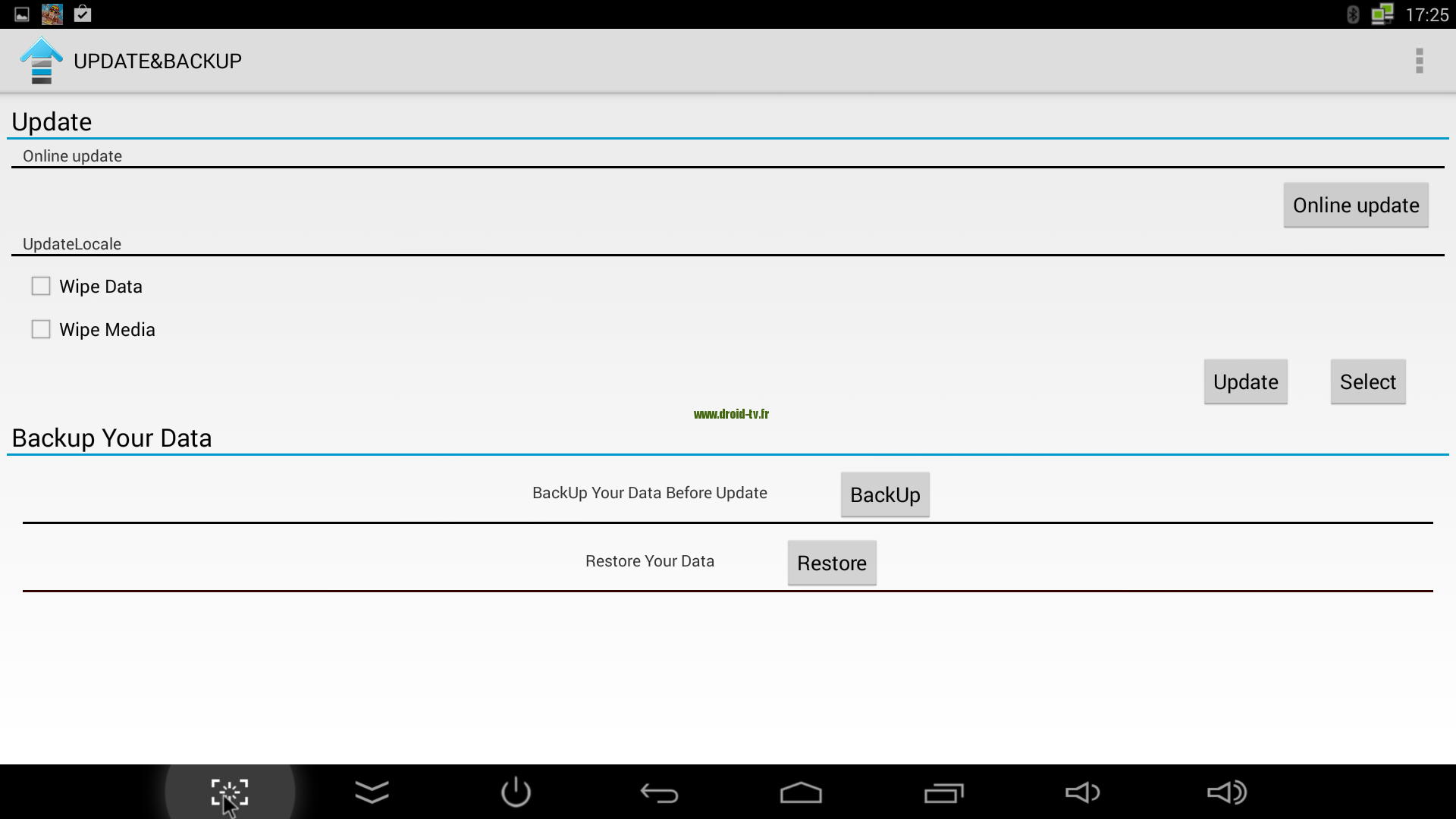 Update&Backup box Android M8 Droid-TV.fr