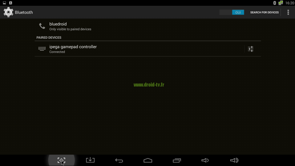Manette bluetooth IPEGA appareillée box Android M8 Droid-TV.fr
