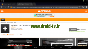 Exemple MyCanal Aptoide Android Droid-TV.fr