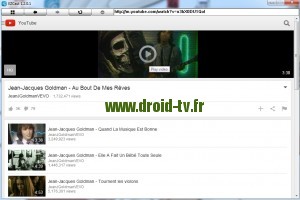 Exemple diffusion Youtube EZcast pour Windows Droid-TV.fr