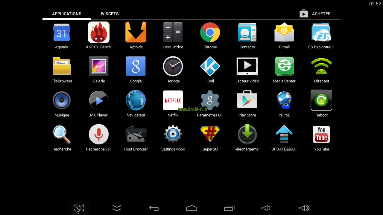 Applications par défaut MK808 B Plus Droid-TV.fr