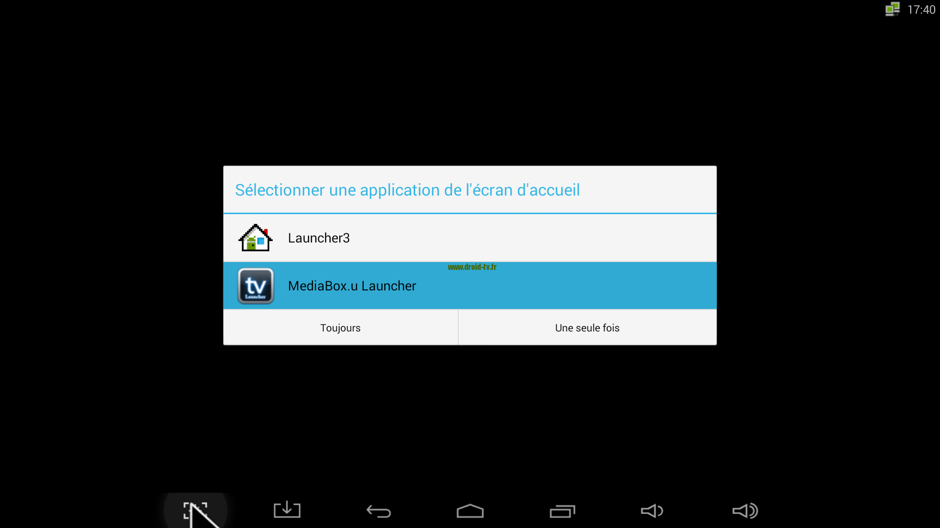 Choix tableau de bord Android Droid-TV.fr