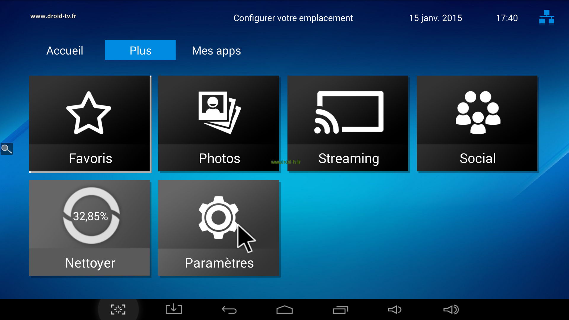 Accès paramètres Android Droid-TV.fr