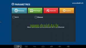 Paramétrage connexion Internet Droid-TV.fr