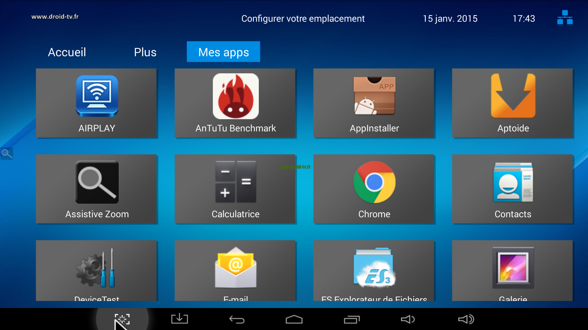 Applications installées Android Droid-TV.fr