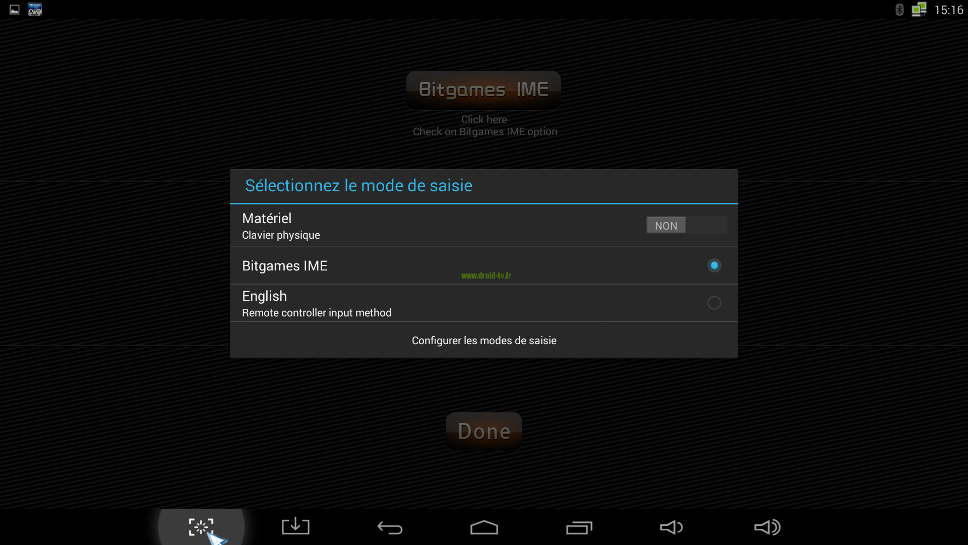 Bitgames IME mode de saisie Droid-TV.fr