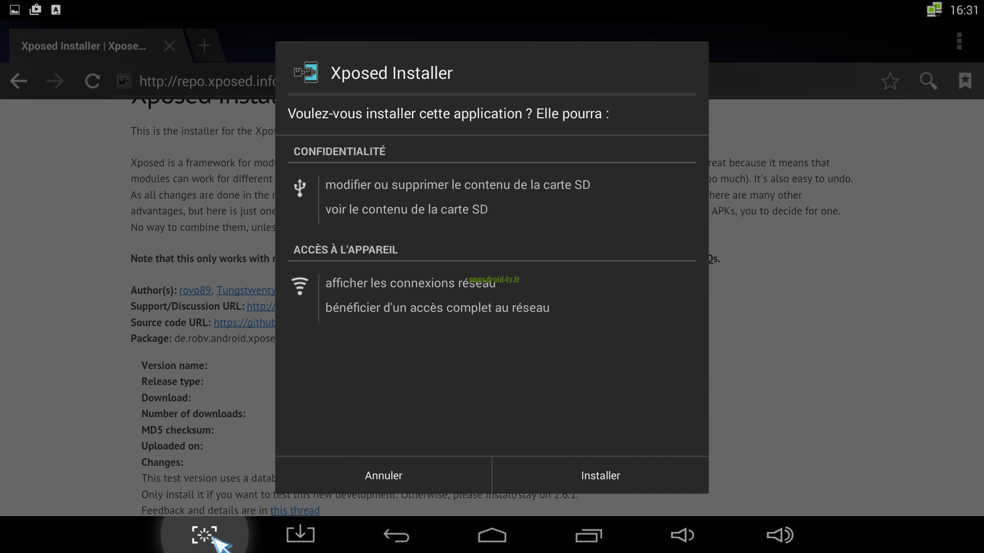 Installer Xposed Framework Droid-TV.fr