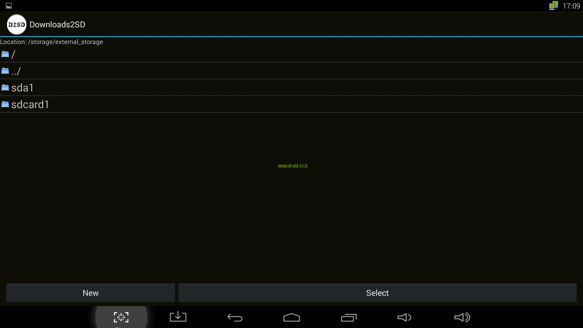 Chemin accès périphérique externe Droid-TV.fr