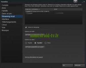 Activer le streaming Steam WinBox-TV.fr