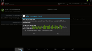Fin de mise en place Adaway Android Droid-TV.fr