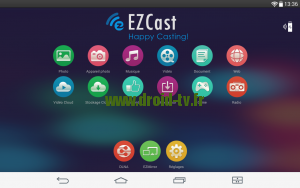 Menu principal EZcast pour Android Droid-TV.fr