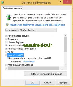 Configuration Mode Energie WinBox-TV.fr