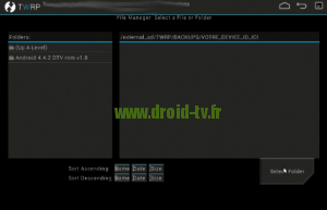 Choix Select Folder recovery alternatif Droid-TV.fr