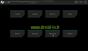 Choix volet Advanced recovery alternatif Droid-TV.fr