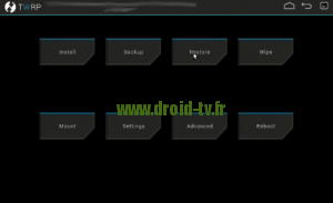 Choix volet Restore recovery alternatif Droid-TV.fr