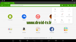 Acces parametres Dolphin Browser Droid-TV.fr