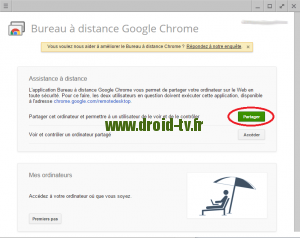 Choix partager Chrome Droid-TV.fr