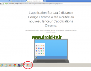 Ouvrir lanceur d'application Chrome Droid-TV.fr
