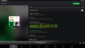 Lancement musique Spotify Droid-TV.fr