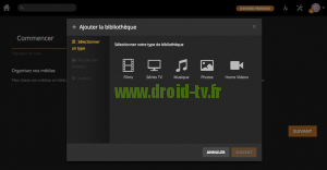 Choix type de contenu Plex Media Server Droid-TV.fr