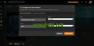Specifier nom de titre pour film Plex Media Server Droid-TV.fr